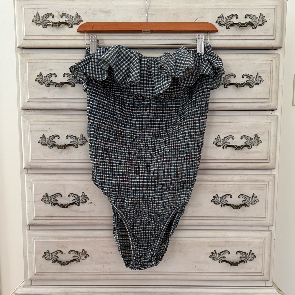 Plaid Ruffle Bodysuit